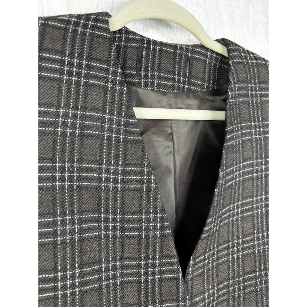 Vintage Wool Plaid Blazer Women's 10 Brown Union Made USA Classic‎ Chic